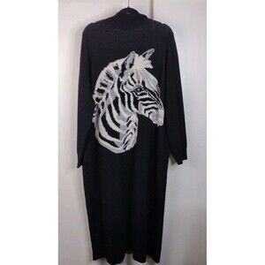 Sassy Jones Cashmere Wool Blend Giraffe Sweater Duster Jacket Dress Plus Size 2X